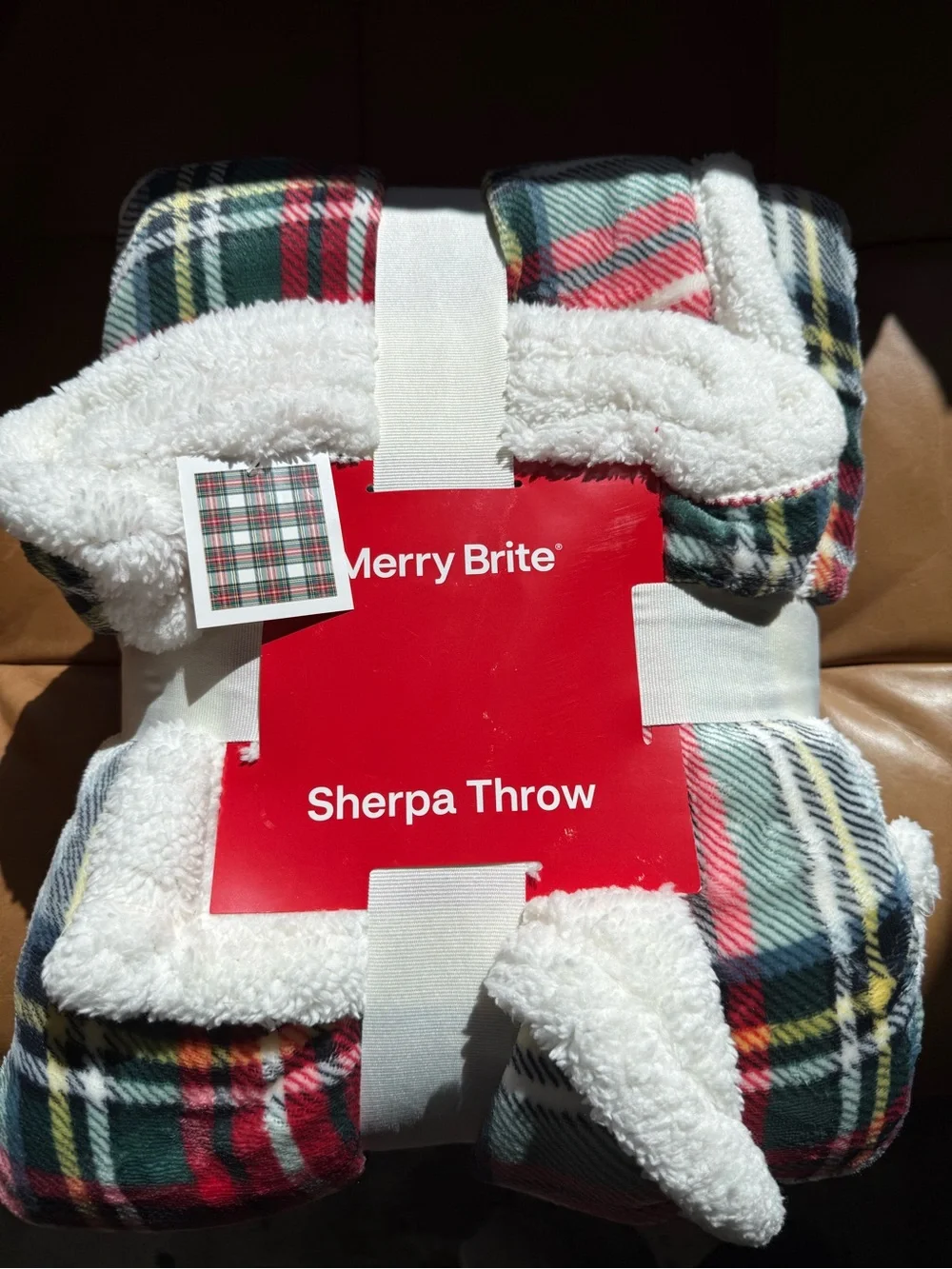 Plaid Sherpa Throw Blanket Large Size 50” x 60” Soft & Luxurious Comfort Plush
